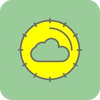 nube informática lleno amarillo icono vector