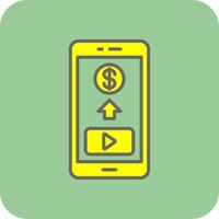 Mobile Phone Filled Yellow Icon vector