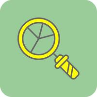 Magnifying Glass Filled Yellow Icon vector