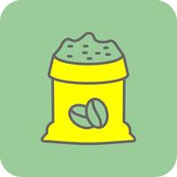 Bean Sack Filled Yellow Icon vector