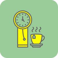 Clock Filled Yellow Icon vector