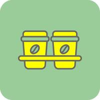 Coffee Cups Filled Yellow Icon vector