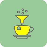 café filtrar lleno amarillo icono vector