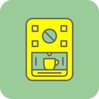 Coffee Machine Filled Yellow Icon vector
