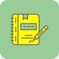 Notebook Filled Yellow Icon vector