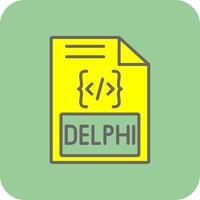 Delphi Filled Yellow Icon vector