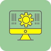 Monitor Filled Yellow Icon vector