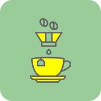 Coffee Filter Filled Yellow Icon vector