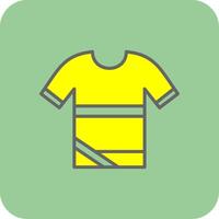 camisa lleno amarillo icono vector