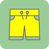 pantalones cortos lleno amarillo icono vector