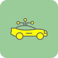 inteligente coche lleno amarillo icono vector