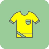 camisa lleno amarillo icono vector