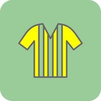 camisa lleno amarillo icono vector