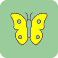 mariposa lleno amarillo icono vector