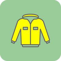 chaqueta lleno amarillo icono vector