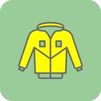 chaqueta lleno amarillo icono vector