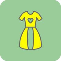 Dress Filled Yellow Icon vector