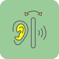 Ear Filled Yellow Icon vector