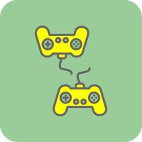 jugador versus jugador lleno amarillo icono vector