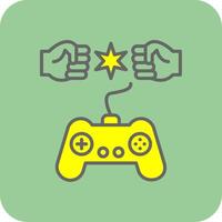 Fighting Filled Yellow Icon vector