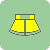 Skirt Filled Yellow Icon vector