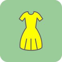 Dress Filled Yellow Icon vector