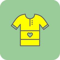 camisa lleno amarillo icono vector