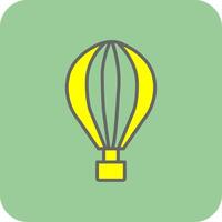 Hot Air Balloon Filled Yellow Icon vector