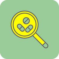 Search For Drugs Filled Yellow Icon vector