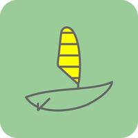 Windsurfing lleno amarillo icono vector