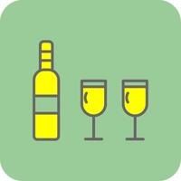 Wine Filled Yellow Icon vector