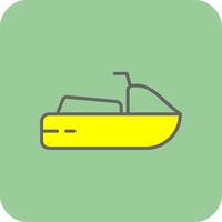 Jet Ski Filled Yellow Icon vector