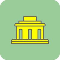 Museum Filled Yellow Icon vector