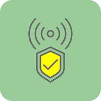 Wifi Signal Filled Yellow Icon vector