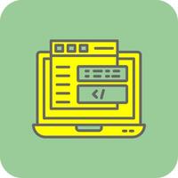 Code Filled Yellow Icon vector