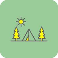 Camping Filled Yellow Icon vector