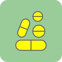 Pills Filled Yellow Icon vector