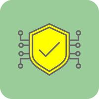 Shield Filled Yellow Icon vector