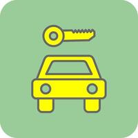 Car Rental Filled Yellow Icon vector