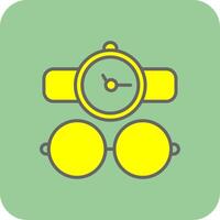 Men Accessories Filled Yellow Icon vector