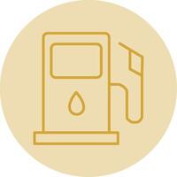 Fuel Station Line Yellow Circle Icon vector