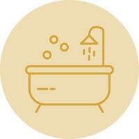 Bathtub Line Yellow Circle Icon vector