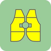 Life Jacket Filled Yellow Icon vector