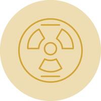 Nuclear Line Yellow Circle Icon vector