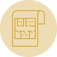 Build Planning Line Yellow Circle Icon vector