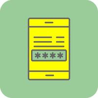 Password Filled Yellow Icon vector