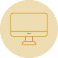 Monitor Line Yellow Circle Icon vector