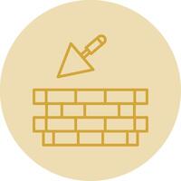 Brick Wall Line Yellow Circle Icon vector