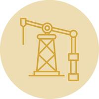 Oil Derrick Line Yellow Circle Icon vector