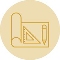 Draft Tools Line Yellow Circle Icon vector